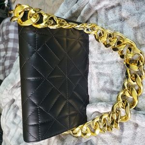 Black and gold purse